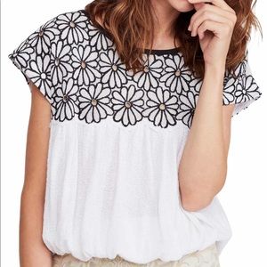 Free People | Ivory Georgia Bubble Hem Top Medium
